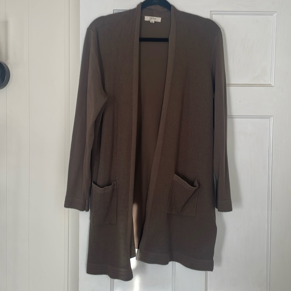 Long green cardigan